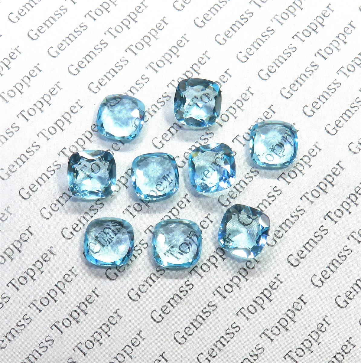 Sky Blue Topaz 10x10 mm Cushion Faceted